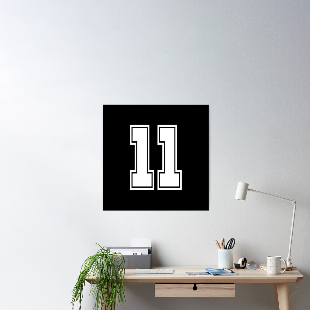 11 shirt number college style football soccer number | Poster