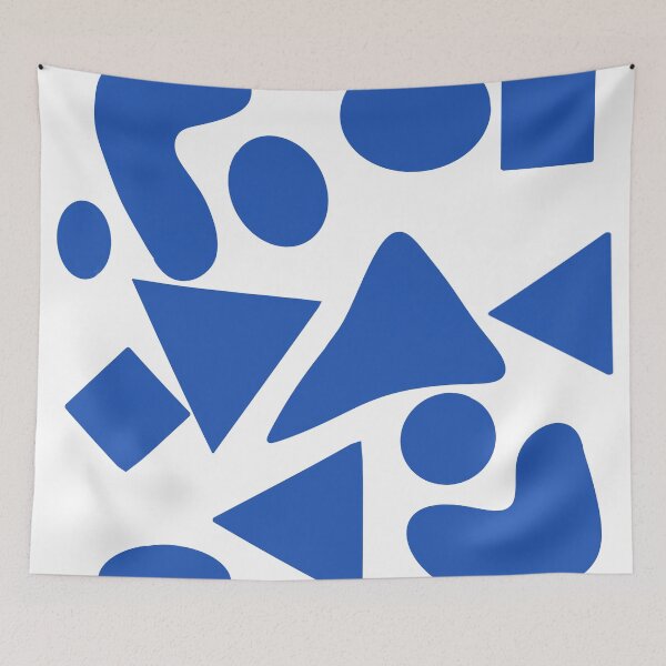 Item preview, Blue shapes on a white background 2 designed and sold by jsebouvi.