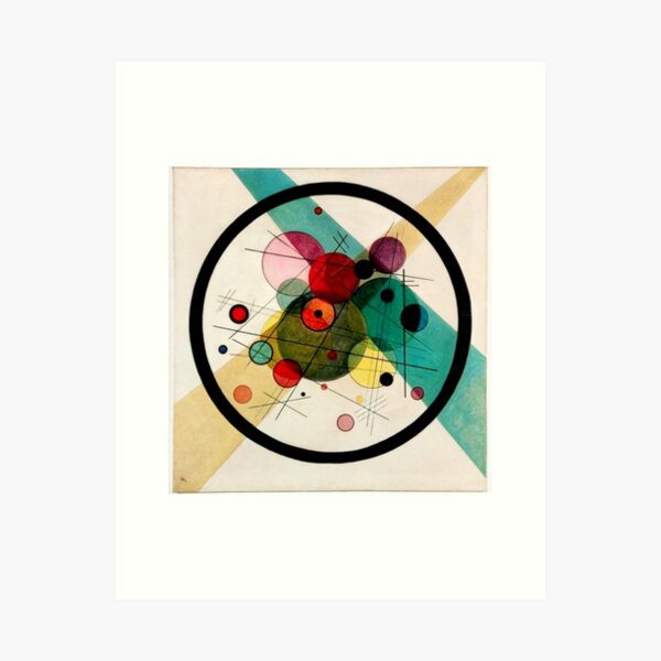 Aperçu de l'œuvre Wassily Kandinsky - Cercles dans un cercle | Art abstrait inspiré de Kandinsky créée et vendue par Gascondi.
