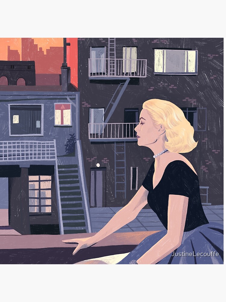 Rear Window - Pencil illustration Hitchcock fan art by JustineLecouffe