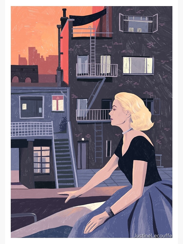 Rear Window - Pencil illustration Hitchcock fan art by JustineLecouffe