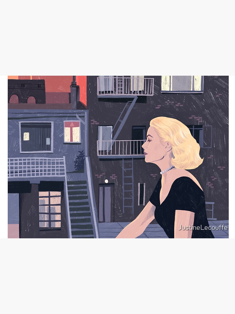 Rear Window - Pencil illustration Hitchcock fan art by JustineLecouffe