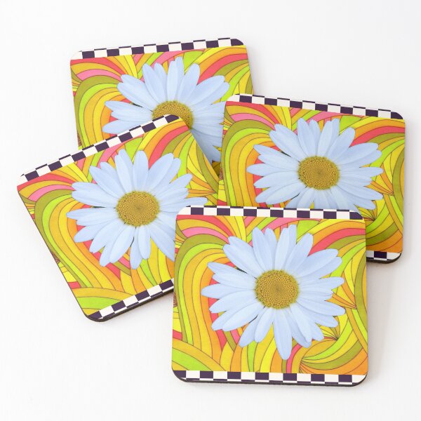 Item preview, Ediemagic groovy daisy with checks designed and sold by Ediemagic.
