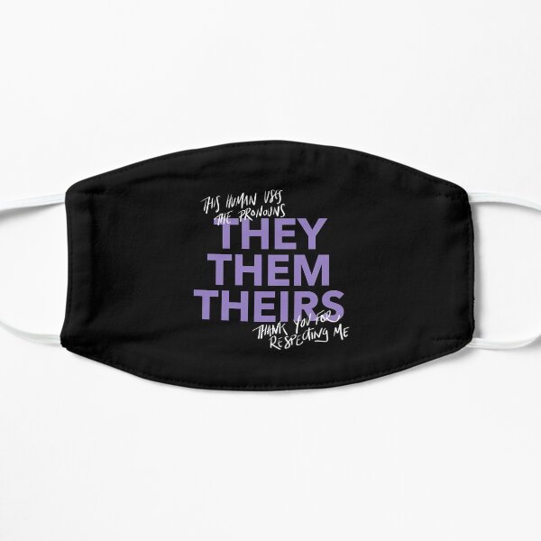 they/them, v4 in purple Flat Mask