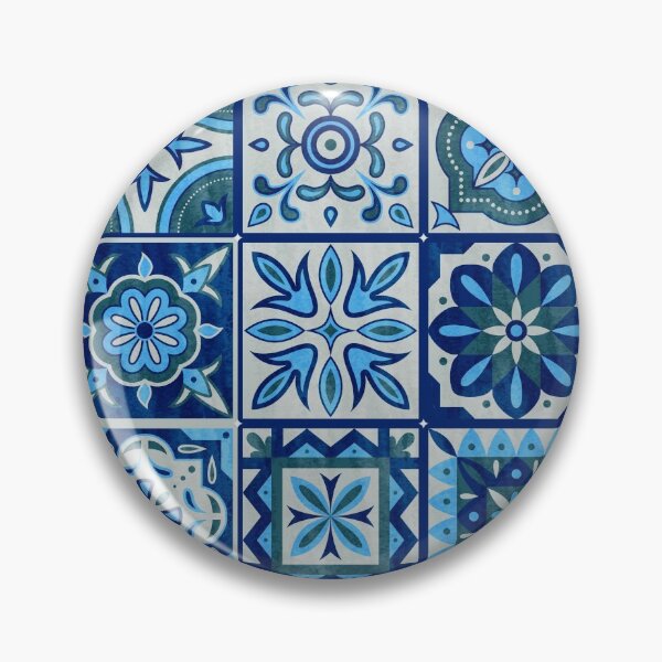 Artikelvorschau, Portugiesische Azulejos blaue quadratische Fliesen entworfen und verkauft von Instant Printing.