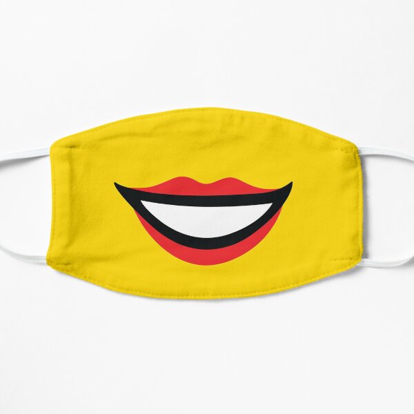 Cute Minifig Lips Funny AFOL Mascarilla plana