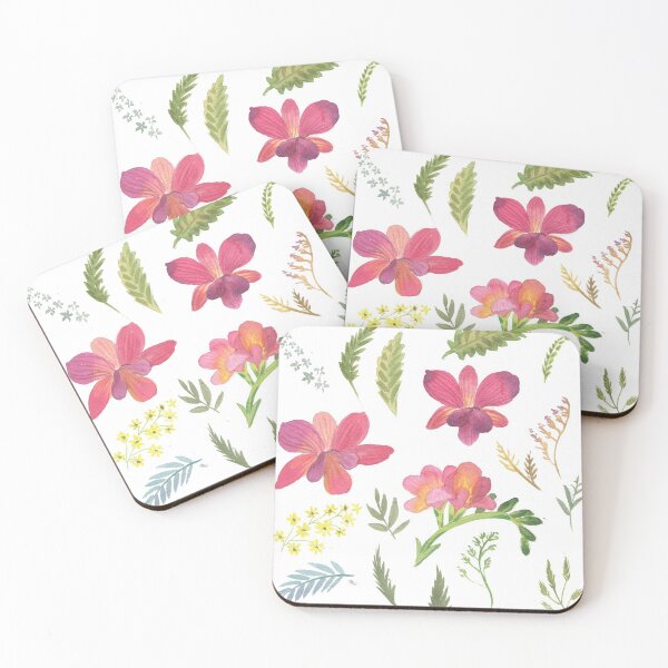 Item preview, red watercolor botanical flowers designed and sold by sonaadalian.