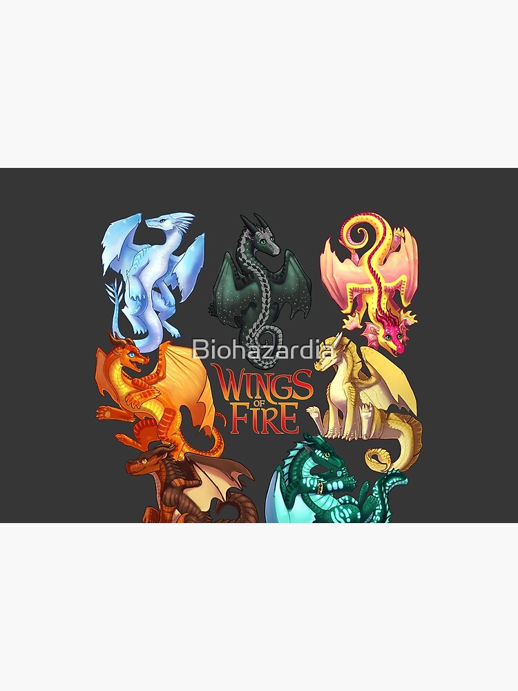 Wings of Fire - Jade Winglet Dragonets: Moonwatcher, Winter, Qibli, Peril, Turtle, Umber, Kinkajou by Biohazardia
