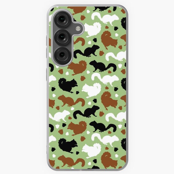 Item preview, Squirrels Pattern in Green Red Squirrels Black Squirrel Repeating Patterns designed and sold by Art by Jess.
