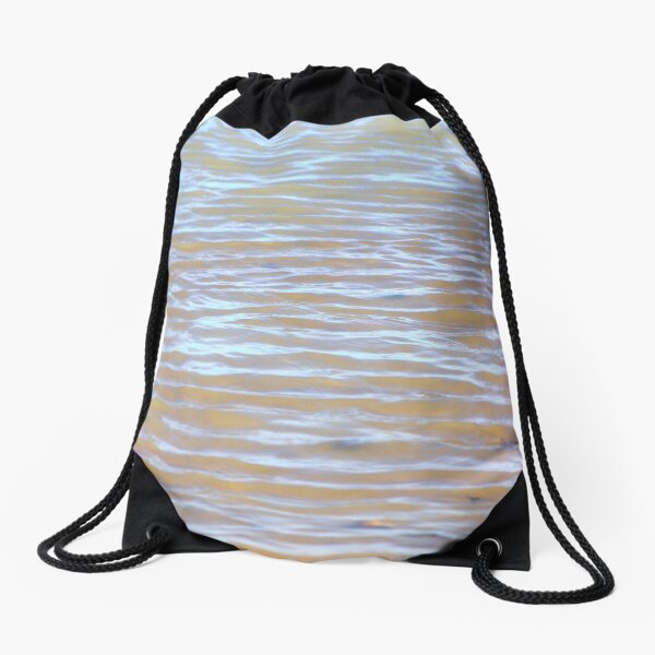 Low tides shimmer beach texture Drawstring Bag