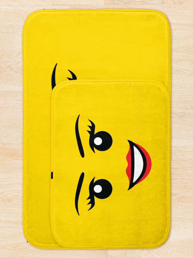Alternate view of Cute Female Minifigure Face Funny AFOL Bath Mat