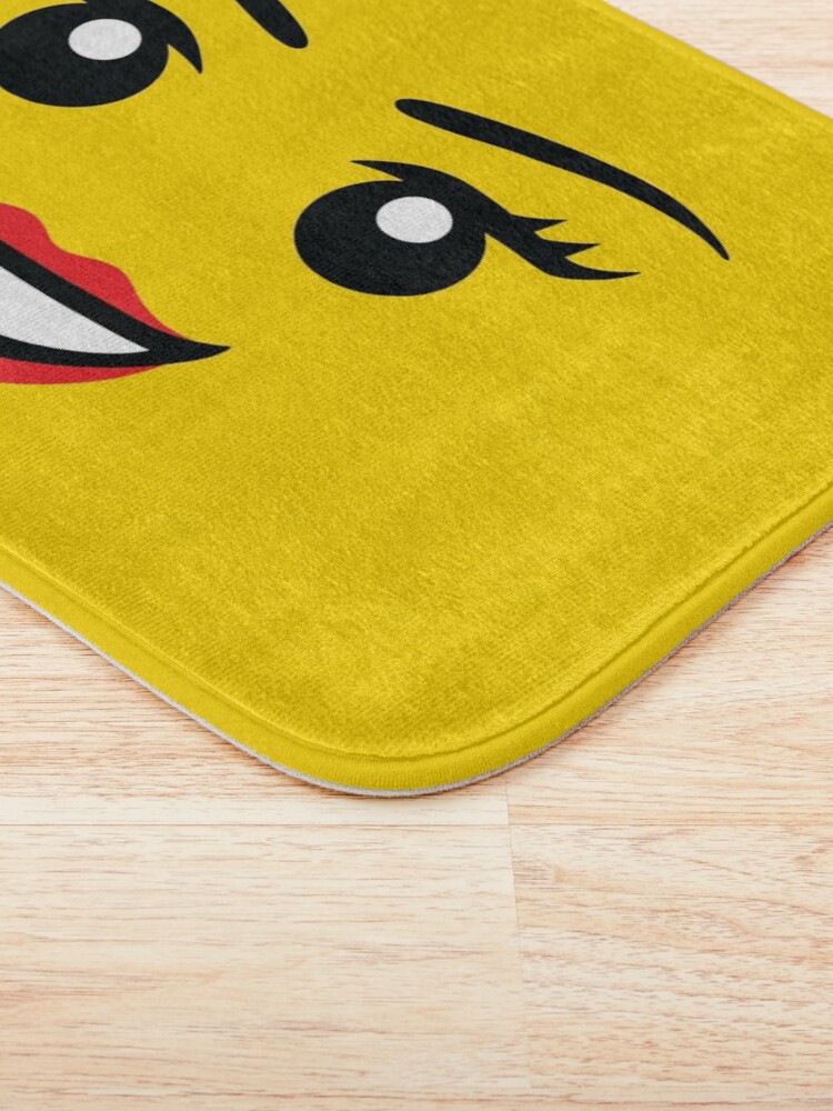 Alternate view of Cute Female Minifigure Face Funny AFOL Bath Mat