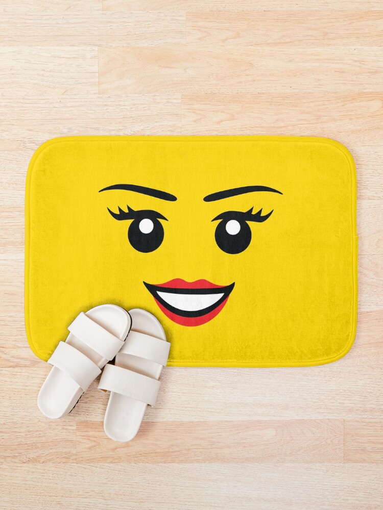 Alternate view of Cute Female Minifigure Face Funny AFOL Bath Mat