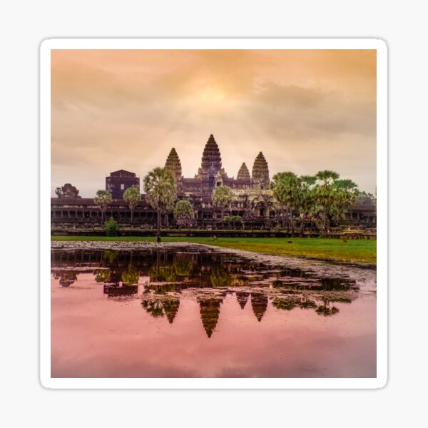 Cambodia Angkor Architecture Travel  #39927 2 x Square Stickers 10 cm 
