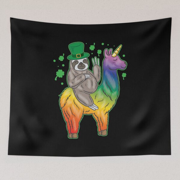 Item preview, Leprechaun Sloth Riding Llama Unicorn St. Paddy Day designed and sold by haselshirt.