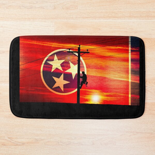Item preview, Lineman with Tennessee Flag and Sunset designed and sold by Ken Macune.