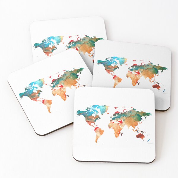 Item preview, Map of The World 7 -Colorful Abstract Art designed and sold by Sharon Cummings Art.