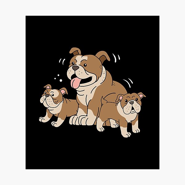 Artikel-Vorschau von  Diese süße Hundefamilie ist für Sie! Mit einer muskulösen Bulldogge und Welpen, die bereit sind, geliebt zu werden! Ein perfektes Geschenk für einen Tierliebhaber, designt und verkauft von haselshirt.