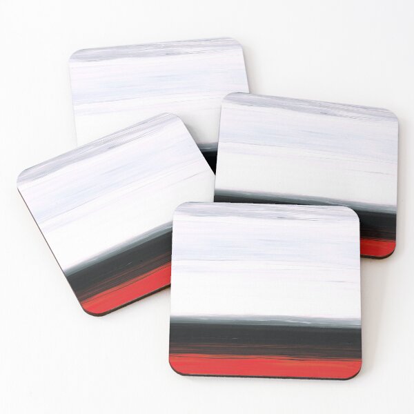 Item preview, White Horizon - Abstract Red And Black Landscape Art designed and sold by Sharon Cummings Art.