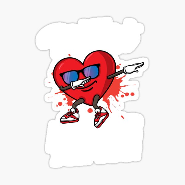 My Heart Dabs for you. Dabbing Heart Love for Valentines day print