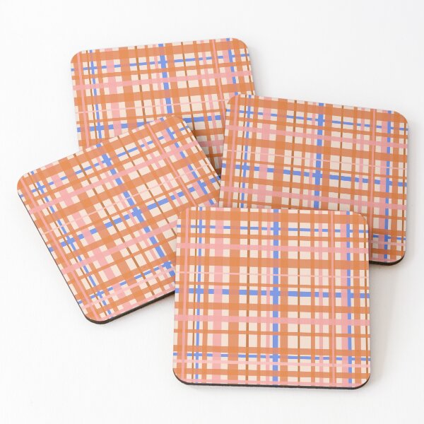 Item preview, Retro Modern Plaid Pattern in Pink, Orange, and Blue designed and sold by kierkegaard.