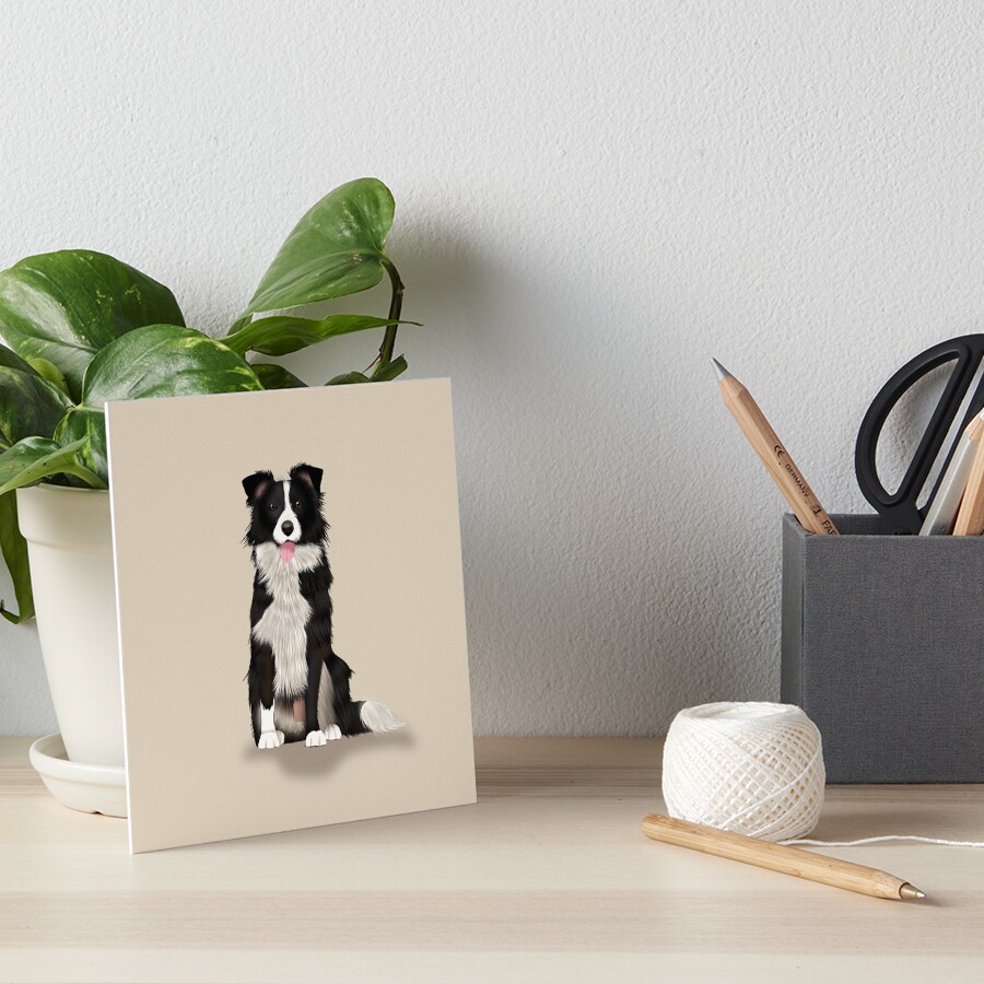 Border Collie Art Board Print
