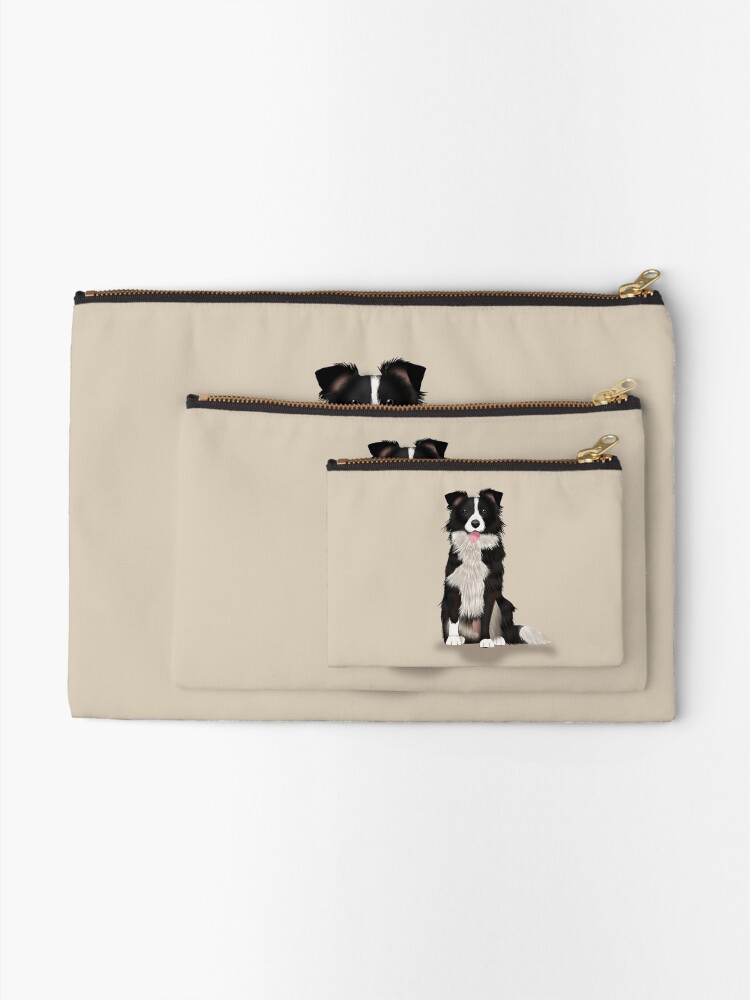 Alternate view of Border Collie Zipper Pouch