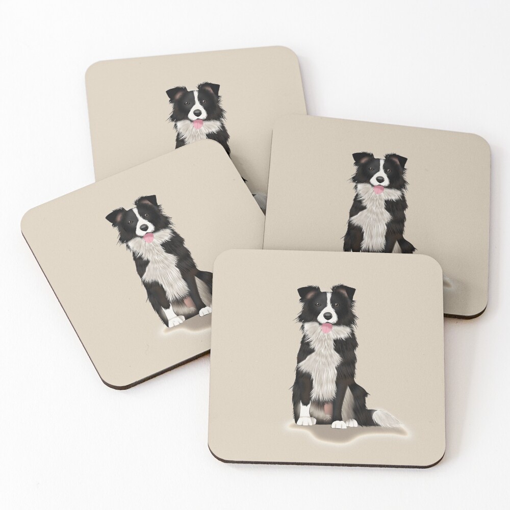 Border Collie Coasters (Set of 4)