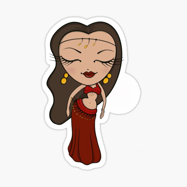 Brunette Bellydancer Sticker