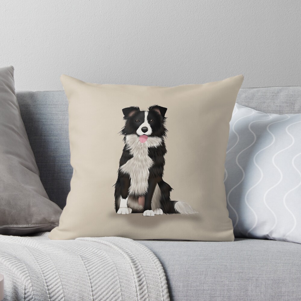Border Collie Throw Pillow