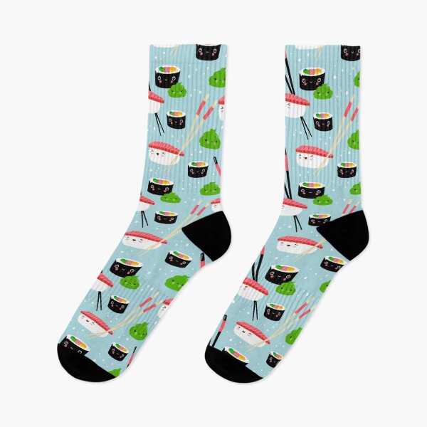 Item preview, Children’s room illustration in Japanese Kawaiian style with nigiri sushi, maki and wasabi designed and sold by Pia Kolle.