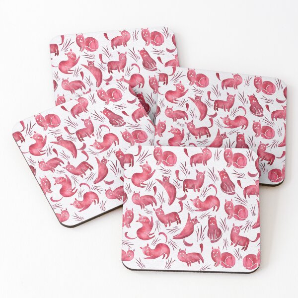Item preview, Red Maroon Crazy cats designed and sold by Maitri-Sanghvi1.