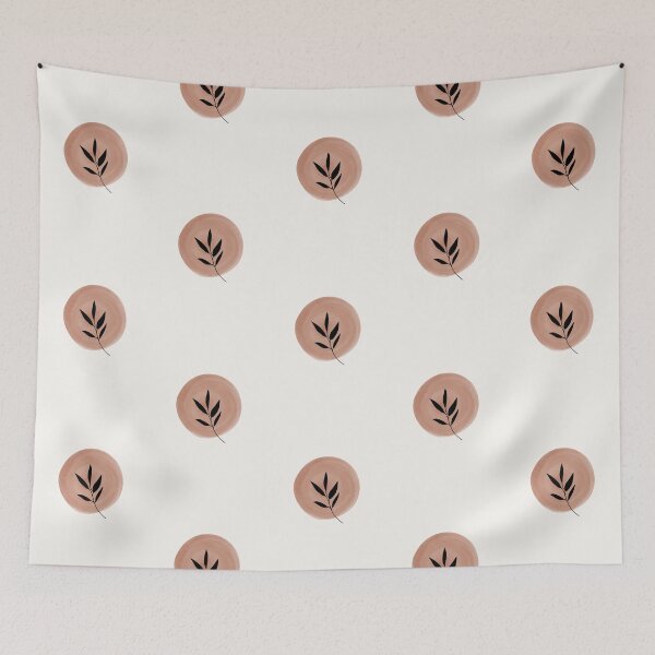 Item preview, Minimalist Leaf Branch On Watercolor Circle designed and sold by AgataCreate.