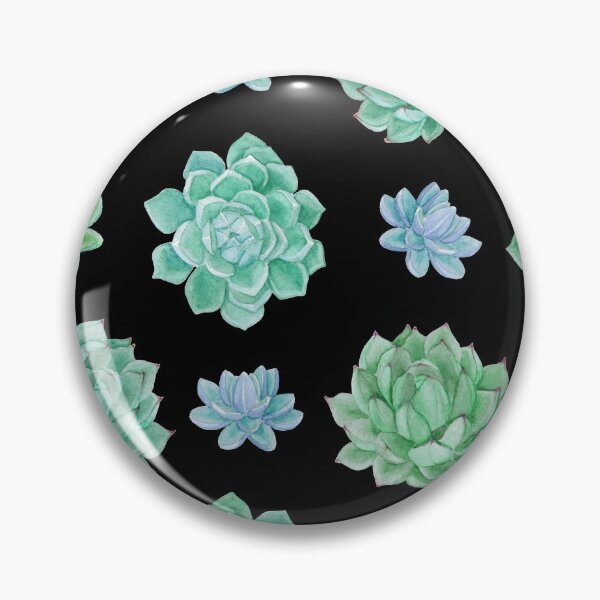 Item preview, Watercolour Succulents Pattern on Black Background designed and sold by MysticMagpie.