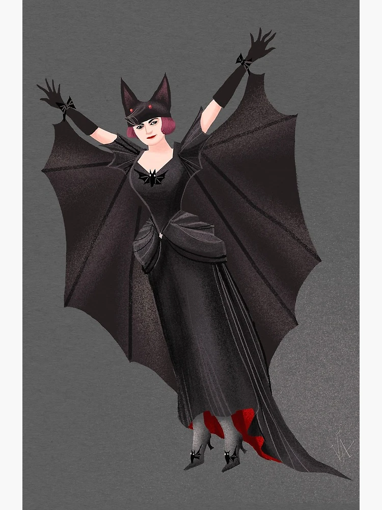 Victorian Bat Lady Fine Art Print Costume dHalloween vintage Gothique Art  sombre Bat Art Illustration -  France