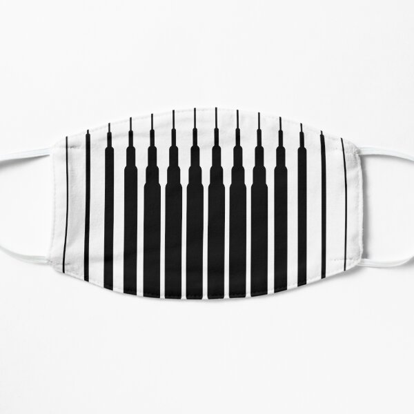 Square Lines (BLACK) Mascarilla plana