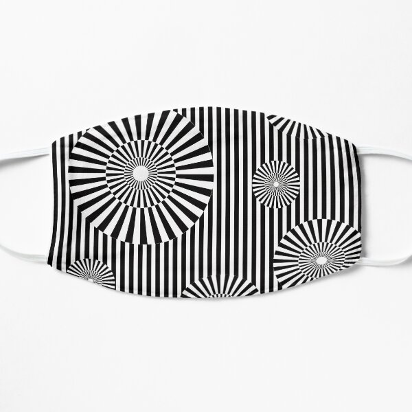 MOVING CIRCLES (BLACK) Mascarilla plana
