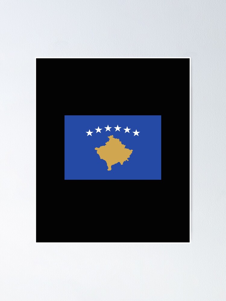 Poster mit Kosovo Flagge Fahne kosovarisch Pristina Albanien von  GeogDesigns