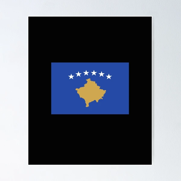 Poster mit Kosovo Flagge Fahne kosovarisch Pristina Albanien von  GeogDesigns