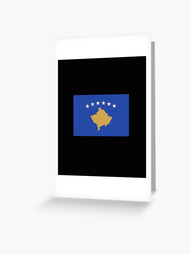 Grußkarte mit Kosovo Flagge Fahne kosovarisch Pristina Albanien von  GeogDesigns