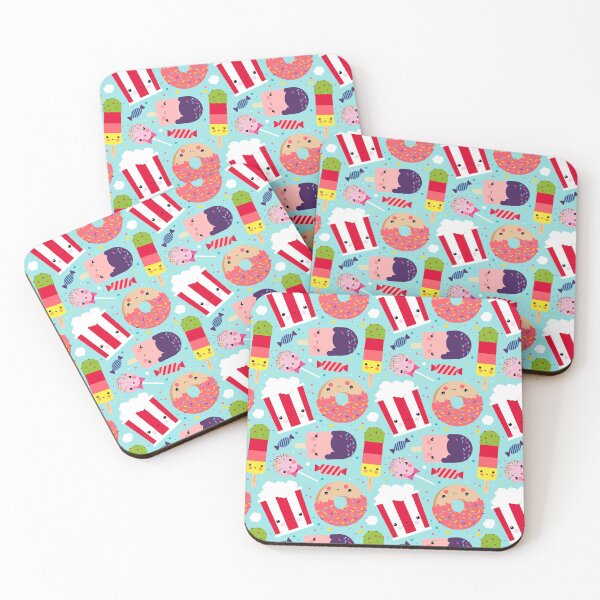 Item preview, Kawaii Illustration Pattern with Sweets like Donuts, Ice Cream, Lollipops and Popcorn designed and sold by Pia Kolle.