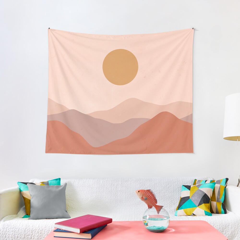 Disover Boho Earthy Landscape  Tapestry