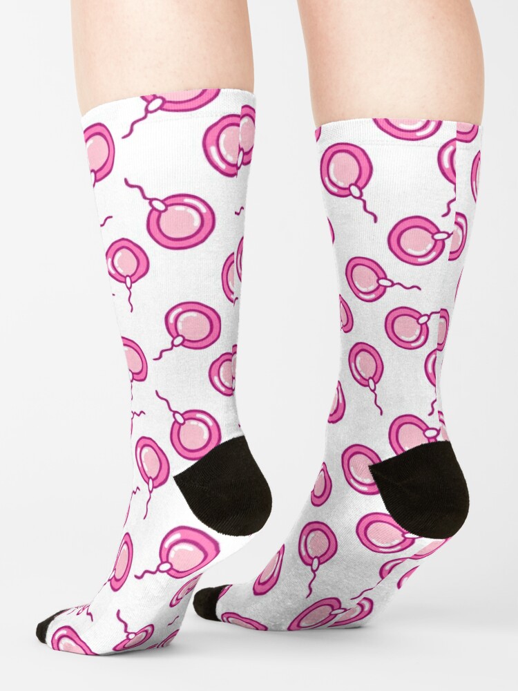 Disover ovum and sperm seamless doodle pattern | Socks