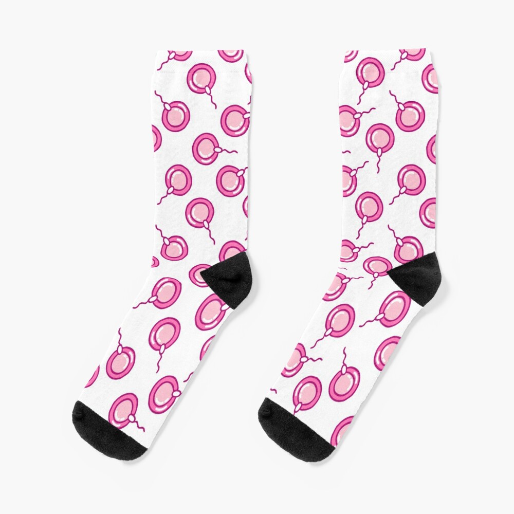 Disover ovum and sperm seamless doodle pattern | Socks
