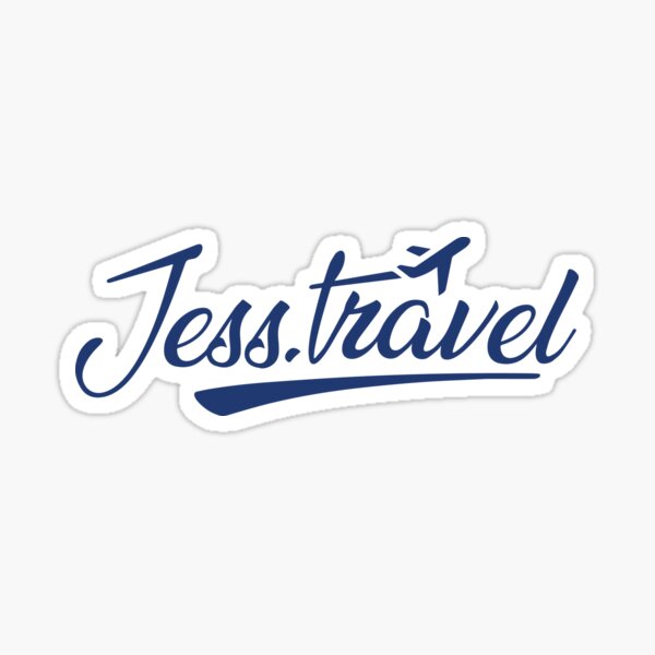 Jess.Travel Logo Reverse Blue Sticker