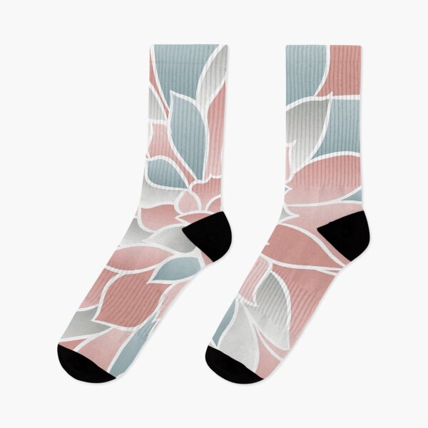 Item preview, Floral Modern Print Art, Pink, Aqua, Gray designed and sold by meggydesigns.
