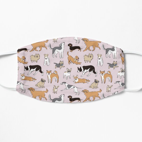 Dogs Fun pink Flat Mask