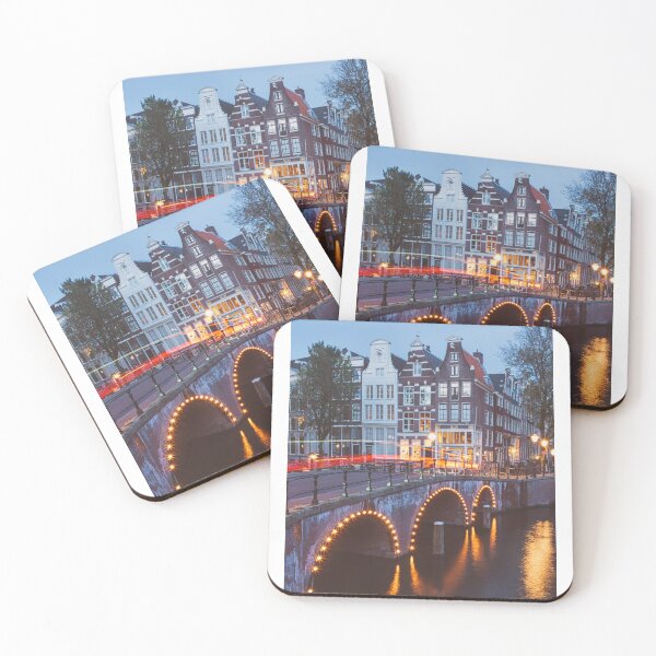 Item preview, Bridge over Amsterdam Canals on a summer evening designed and sold by michieldros.
