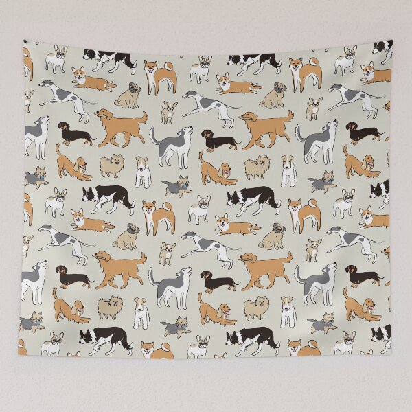 Item preview, Dogs Fun beige designed and sold by AnaAnaDesign.
