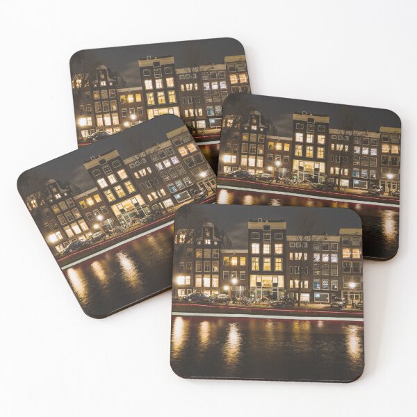 Item preview, Amsterdam Canals in the evening during Amsterdam light festival designed and sold by michieldros.